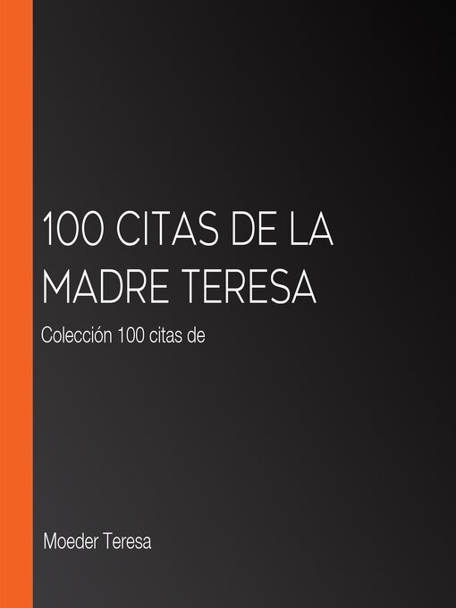Cover image for 100 citas de la Madre Teresa